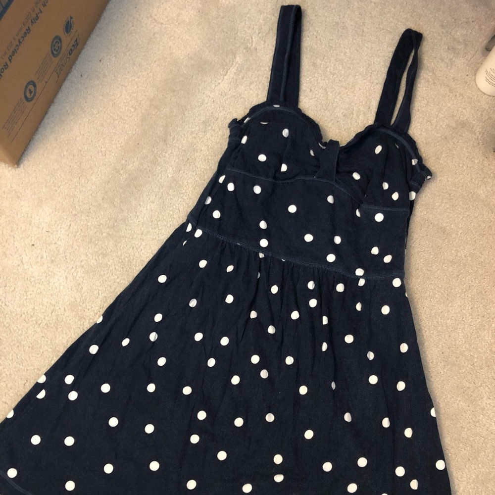Navy polka dot dress